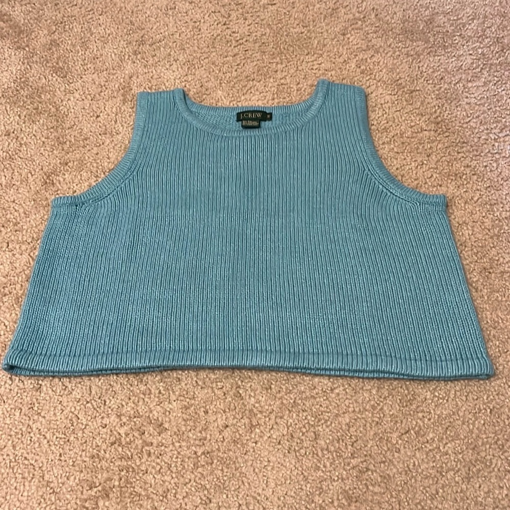 J Crew Cashmere Silk Blend Cropped Sweater Sleeveless Top